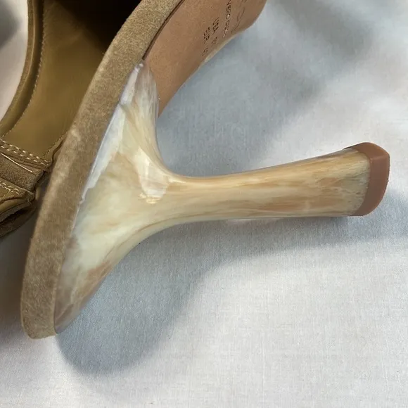 Vince Quest Suede Sandal Slingback Heels 3.5”, Women’s 9 Taupe/Tan