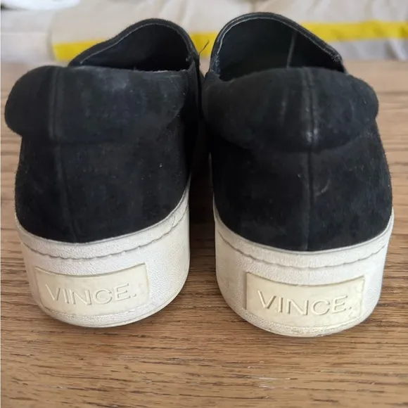 Vince “Warren” Black Suede Platform Slip-on sneakers
