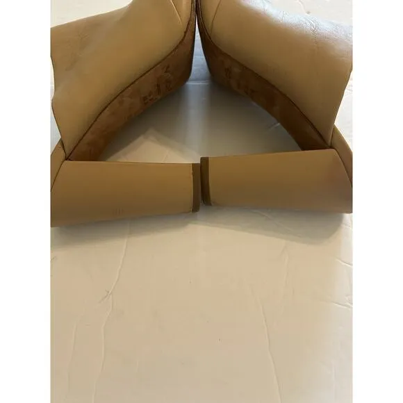 Vince Z4544 Womens Nude Hanna Leather Block-Heel Mules Sandals Size 9M EU 39