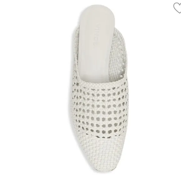 VINCEBarrett Woven Leather Mules Off White size 8