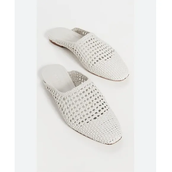 VINCEBarrett Woven Leather Mules Off White size 8