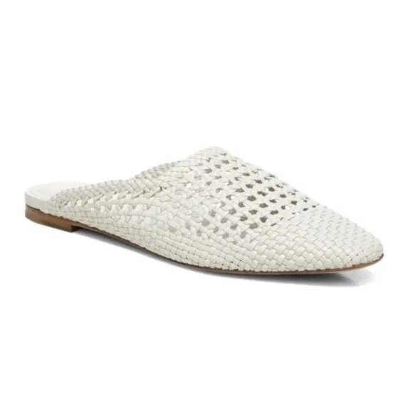 VINCEBarrett Woven Leather Mules Off White size 8