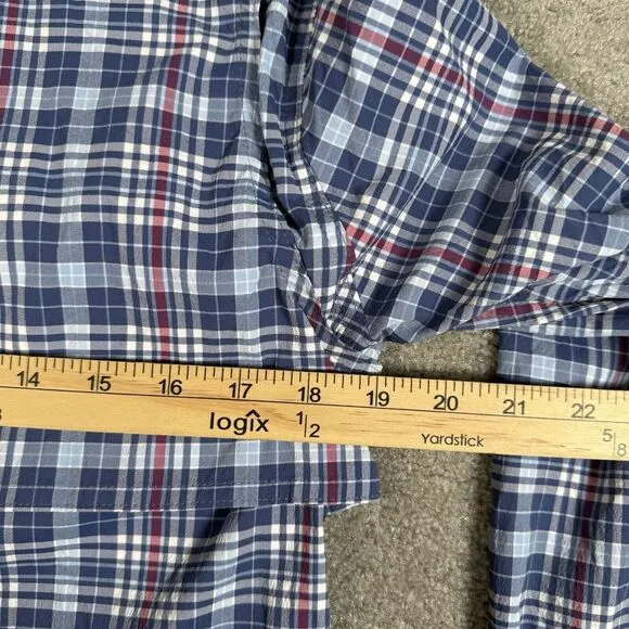 Vineyard Vines Harbor Shirt Mens XS‎ Blue Plaid Performance Vented Classic Fit
