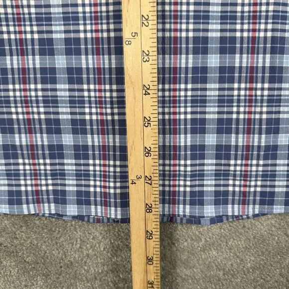 Vineyard Vines Harbor Shirt Mens XS‎ Blue Plaid Performance Vented Classic Fit