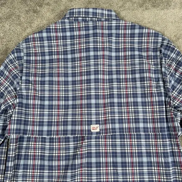 Vineyard Vines Harbor Shirt Mens XS‎ Blue Plaid Performance Vented Classic Fit