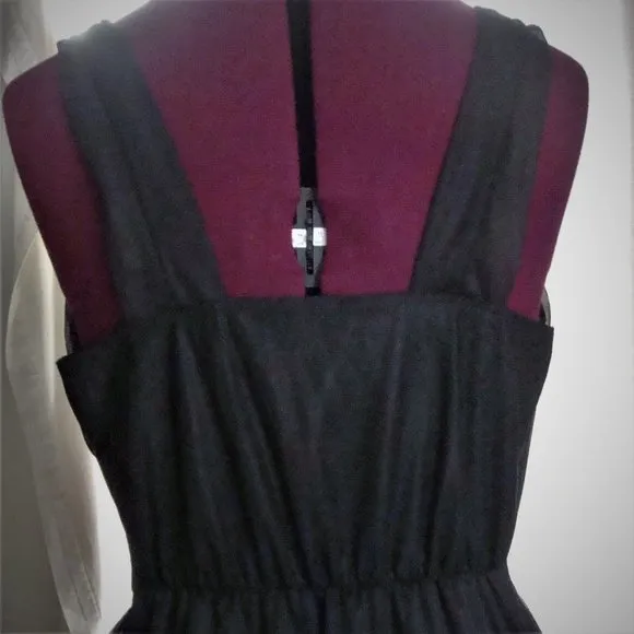 Vintage 1950s/60s Sheer Black Nylon Slip Dress Mad Men