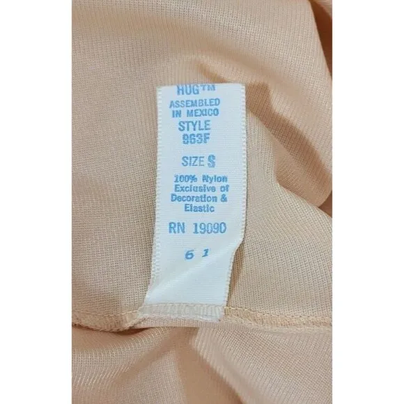 Vintage 60s Behind Every OLGA Beige 2&quot; Lace Midi Skirt Dress Half Slip Small