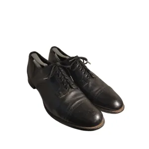 Vintage 80’s STACY ADAMS Black Leather Toe Cap Detail Oxfords Mens Size 12 E2