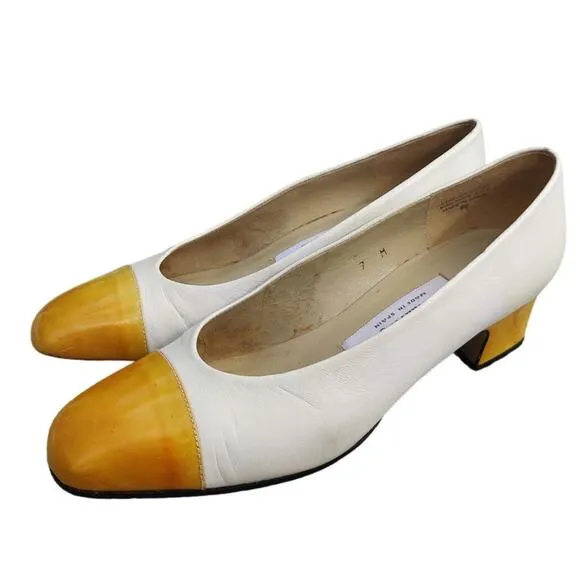 Vintage 90s Cap Toe kitten Heels sz 7/7.5