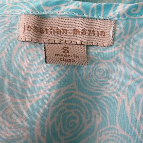 Vintage 90s Jonathan Martin Peignoir Set M Blue Short Slip Nightgown Robe Satin