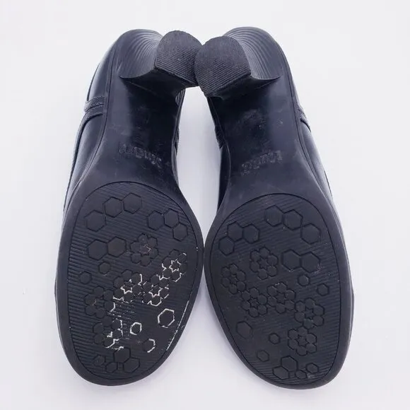 Vintage 90s y2k Mudd Floppy Black Vegan Faux Leather Heeled Cap Toe Oxfords 8.5