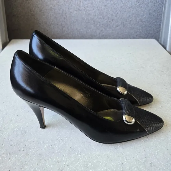 Vintage Bally Leather Kitten Heels