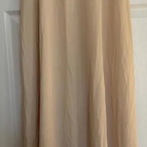 Vintage Beige Long Half Slip With Girdle Waist, Zipper In Back, Union Label