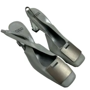 Vintage Charles Jourdan Paris Women's Silver Slingback with Lucite Heels
