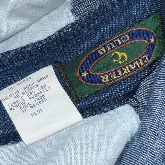 Vintage Charter Club High-Waisted Mom Jeans Dark Wash Pleated Denim Size 4