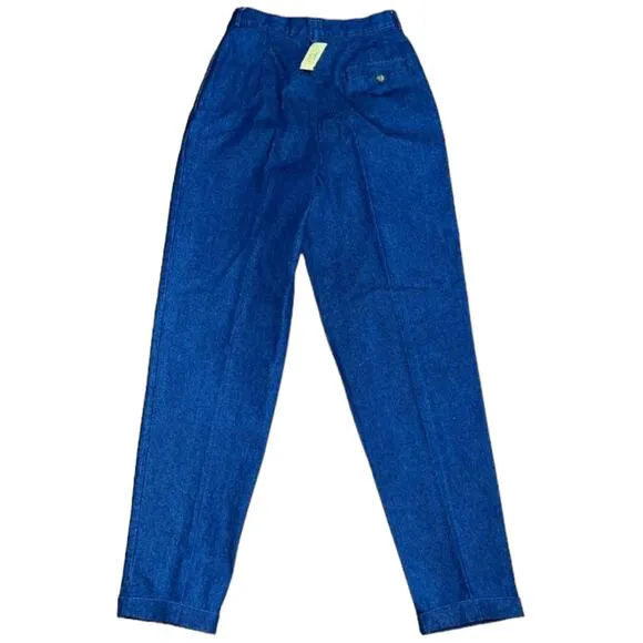 Vintage Charter Club High-Waisted Mom Jeans Dark Wash Pleated Denim Size 4