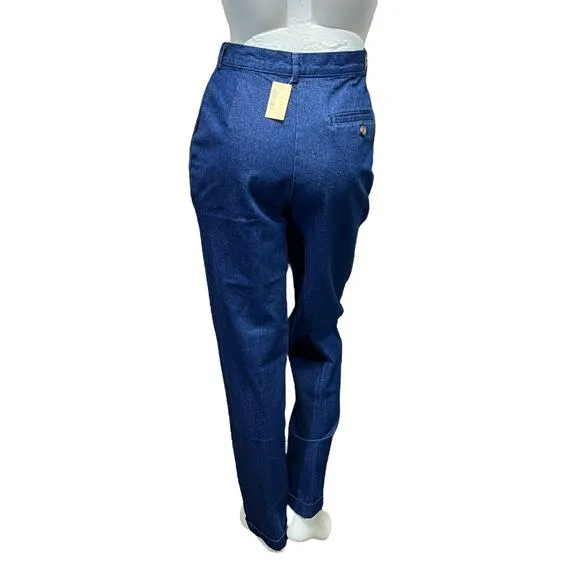 Vintage Charter Club High-Waisted Mom Jeans Dark Wash Pleated Denim Size 4