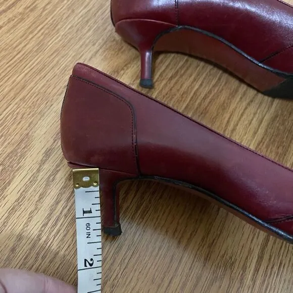 Vintage Christian Louboutin Red leather pointed kitten heels size EU 37