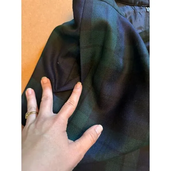 Vintage Daniel P Rebecca Plaid Wool Midi Skirt Size 10 Tartan Academia