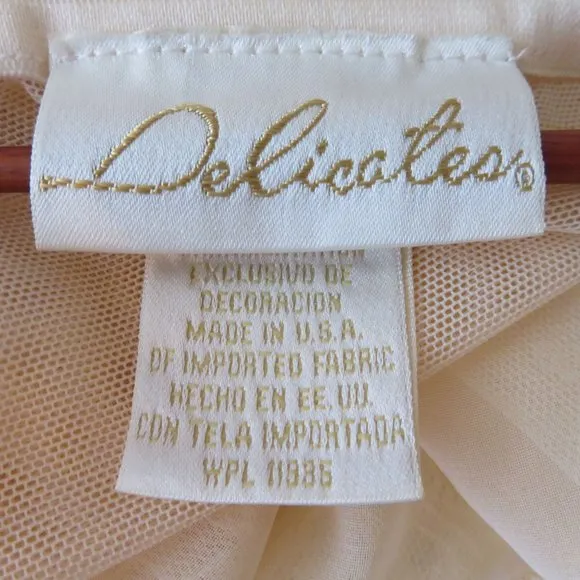Vintage Delicates Sweeping Slip Nightgown S Peach Lace Satin Intimate Victorian
