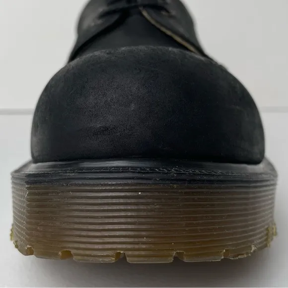 Vintage Dr. Martens Matte Black Steel Toe Chunky Bex MIE Oxfords UK 5