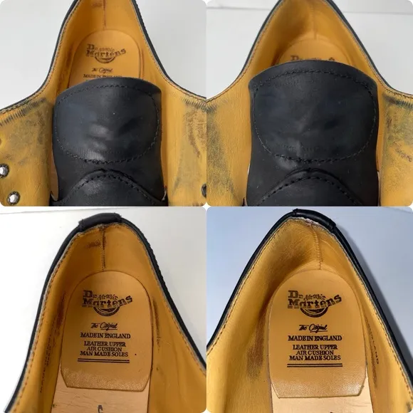 Vintage Dr. Martens Matte Black Steel Toe Chunky Bex MIE Oxfords UK 5