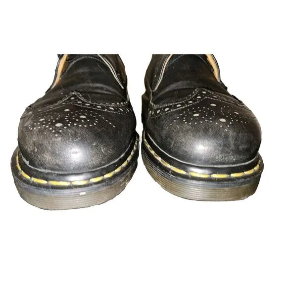 Vintage Dr Martens Mens 10-10.5 Leather Brogue Wingtip Oxfords Made in England
