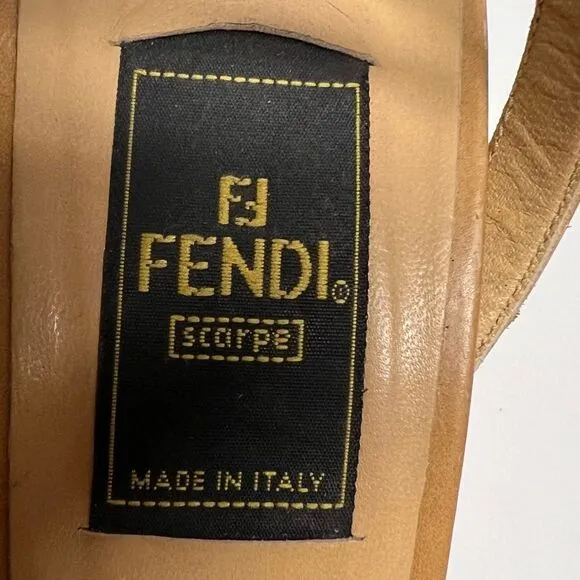 VINTAGE Fendi Slingback Mesh Heels Size 8