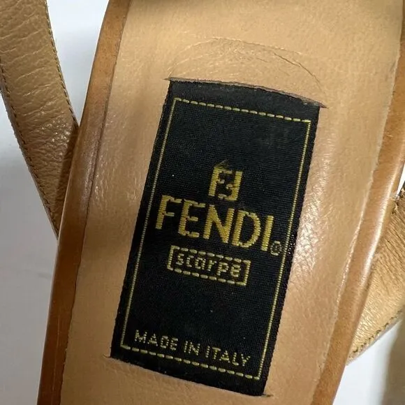VINTAGE Fendi Slingback Mesh Heels Size 8