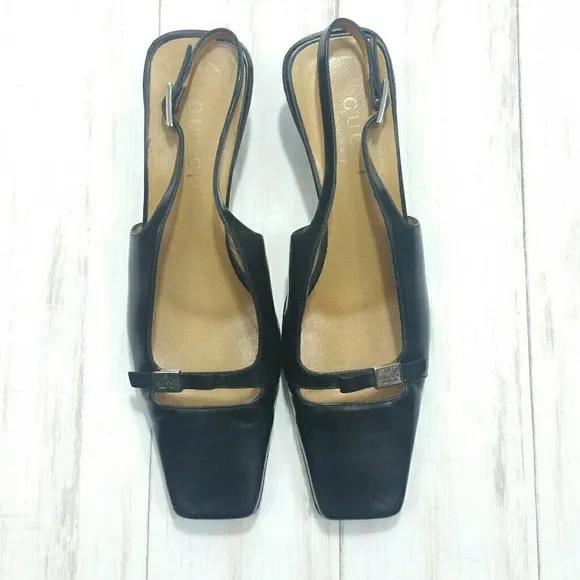 Vintage Gucci SquareToe Slingback Heels Size 6.5