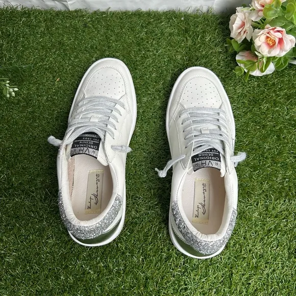 Vintage Havana Kristen GlitterSneaker in White women size 8 NEW