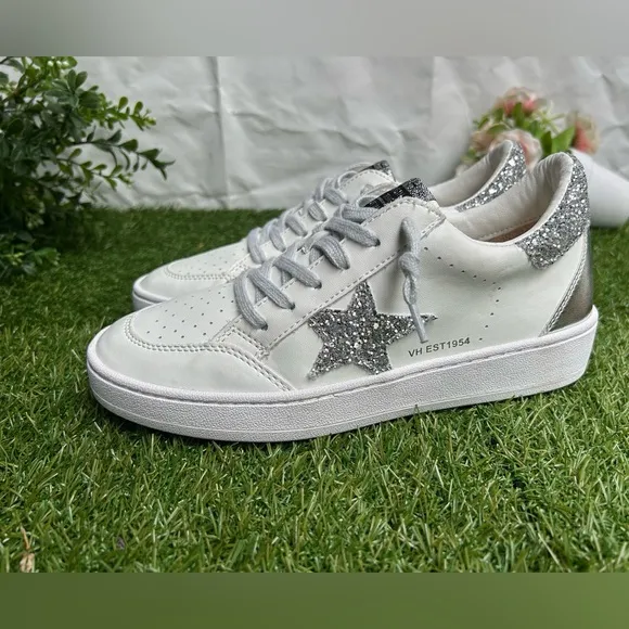 Vintage Havana Kristen GlitterSneaker in White women size 8 NEW