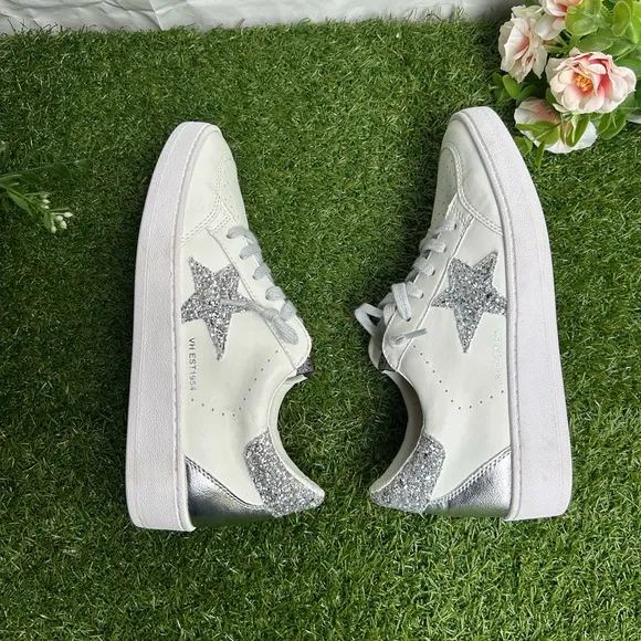 Vintage Havana Kristen GlitterSneaker in White women size 8 NEW