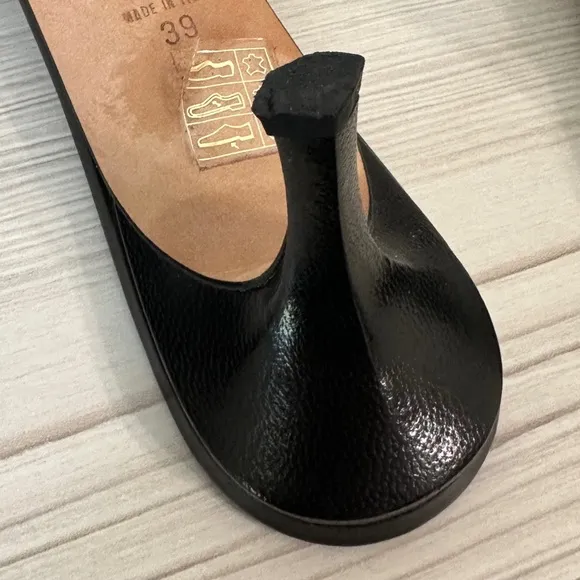 Vintage Jimmy Choo Kitten Heels Black Leather 39