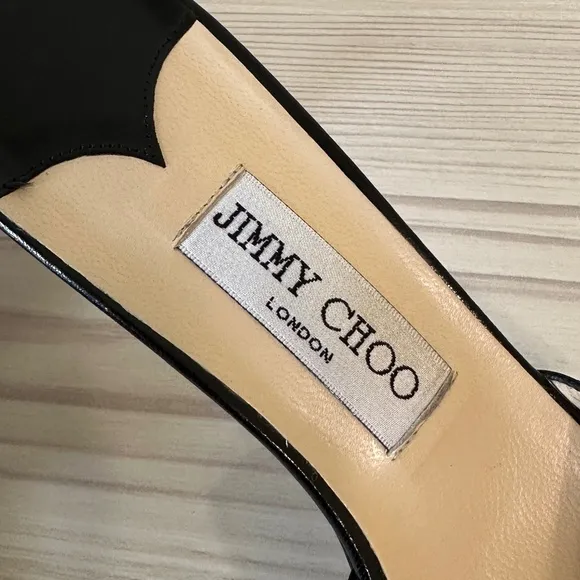 Vintage Jimmy Choo Kitten Heels Black Leather 39