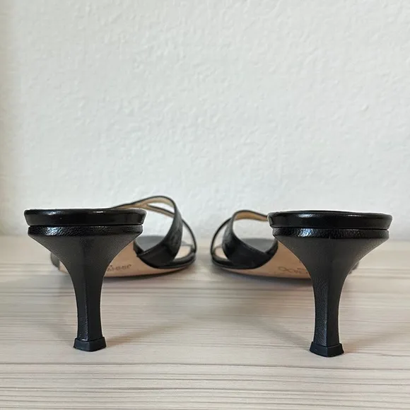 Vintage Jimmy Choo Kitten Heels Black Leather 39