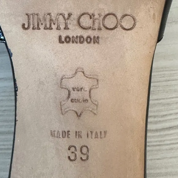 Vintage Jimmy Choo Kitten Heels Black Leather 39