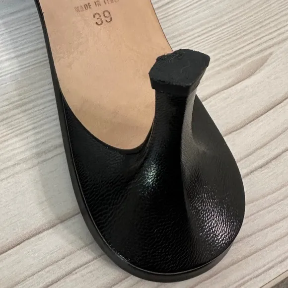 Vintage Jimmy Choo Kitten Heels Black Leather 39
