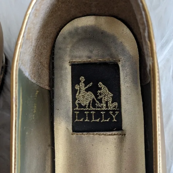 Vintage Lilly Gold Leopard Kitten Heels