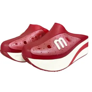 Vintage Melissa Music Womens Size 8 Red Grendene Platform Slide Mules