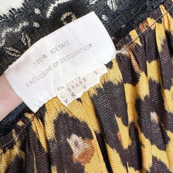 Vintage Mode O’Day Rare 60s 70s Animal Print Side Tie Chemise Tank Slip