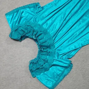 Vintage Plus Size Lingerie Nightgown Lacey Satin Maxi Slip Dress