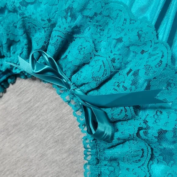 Vintage Plus Size Lingerie Nightgown Lacey Satin Maxi Slip Dress