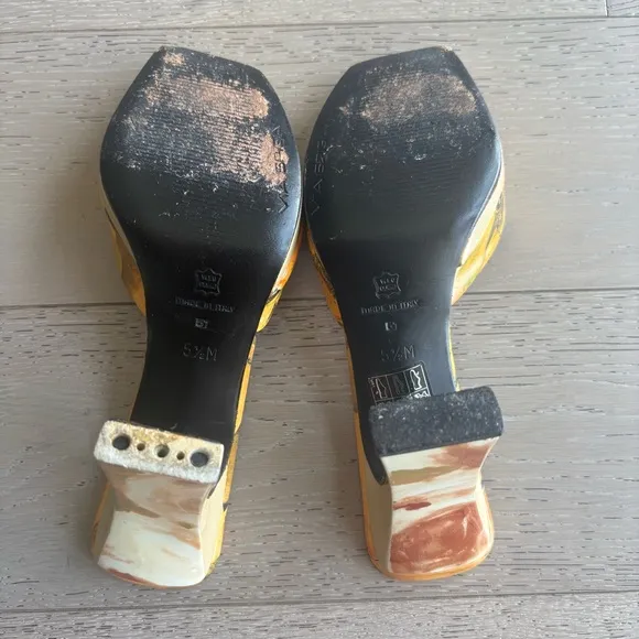 Vintage Via Spiga Yellow Mules Sandals