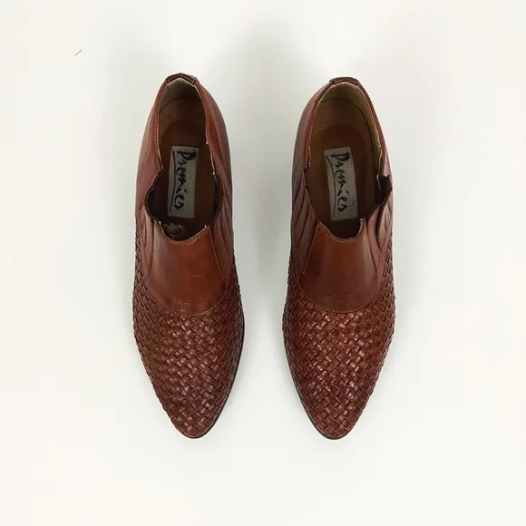 Vintage Western Woven Leather Mules