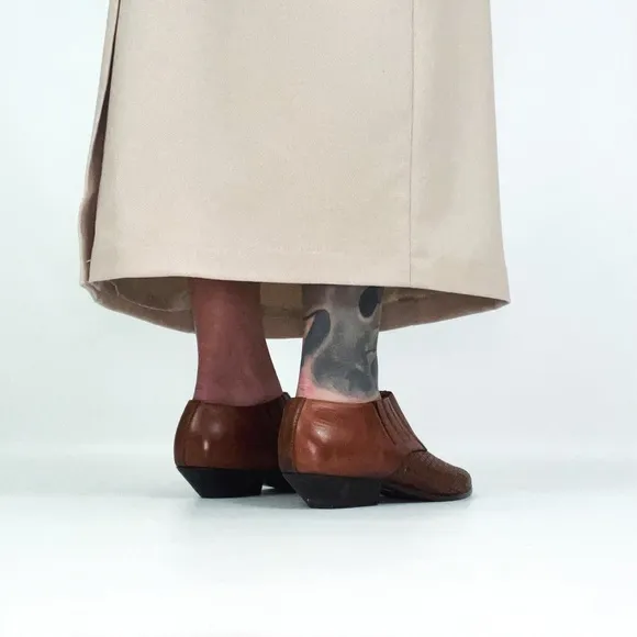 Vintage Western Woven Leather Mules