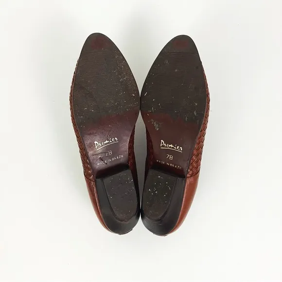 Vintage Western Woven Leather Mules
