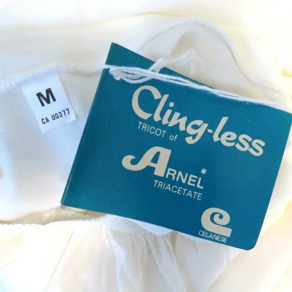 Vintage White Half Dress Slip S All Around Wide Lace Cling-less Celanese USA New