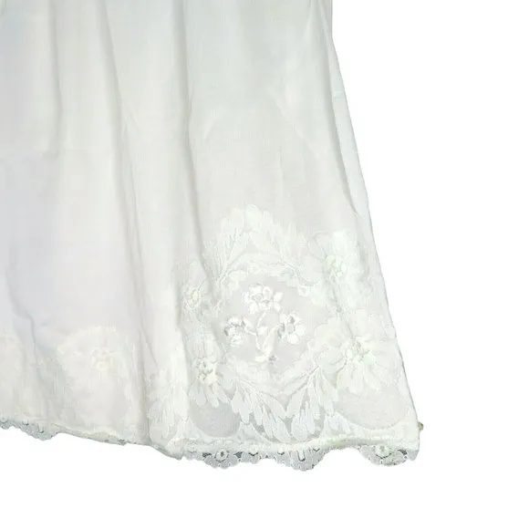 Vintage White Half Dress Slip S All Around Wide Lace Cling-less Celanese USA New