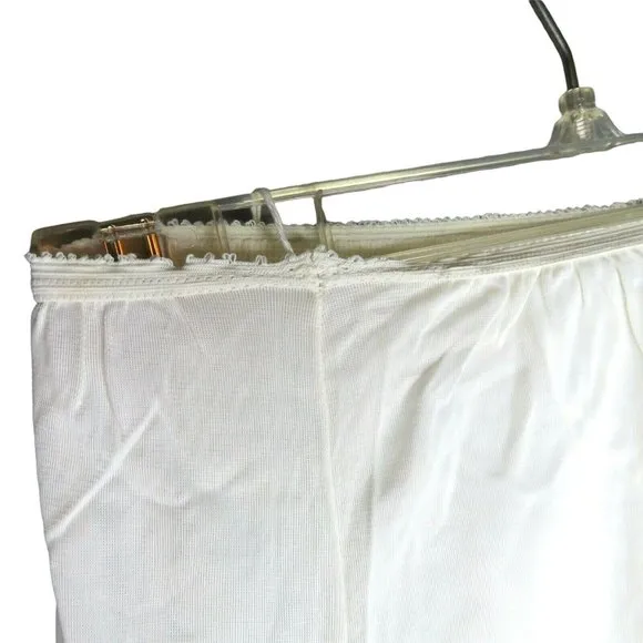 Vintage White Half Dress Slip S All Around Wide Lace Cling-less Celanese USA New